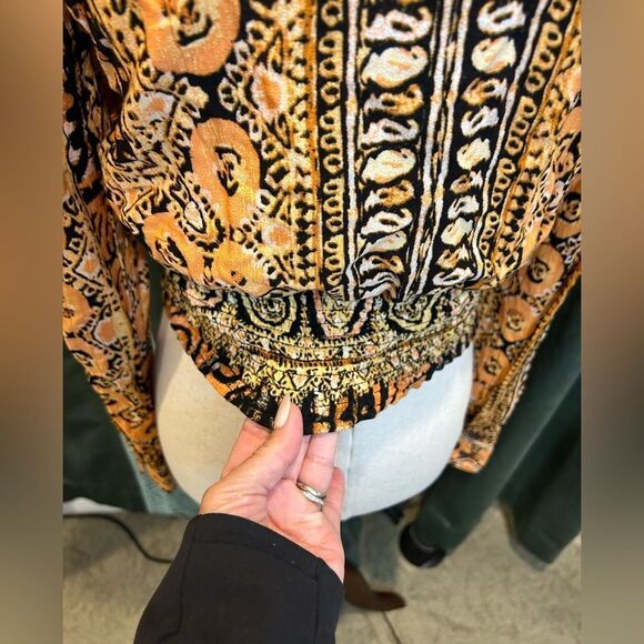 Free People 'Wild and Free' Cropped Blouse – Boho Style, Size S - Picture 8 of 11